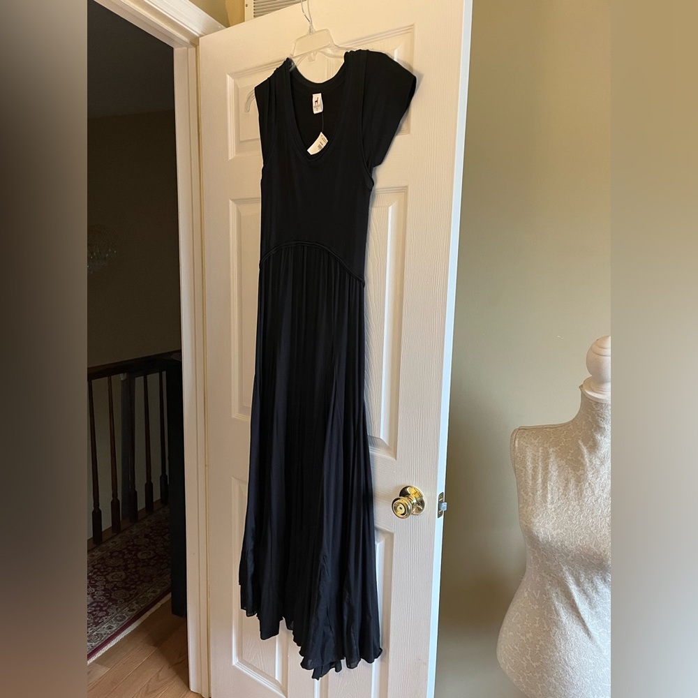 NWT Peruvian Connection Black Jersey Maxi Dress